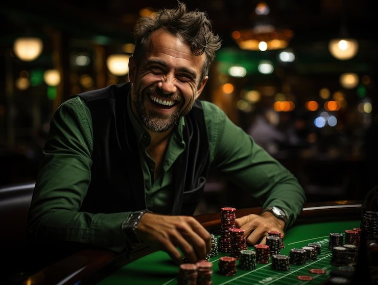 Dealer profesional di studio live halona189 memutar roda European Roulette dengan kamera multi-sudut
